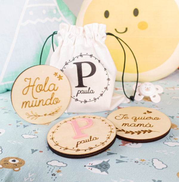 Placas de madera cumple meses para Bebes Gökotta